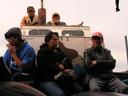Passengers on the small boat ferry.